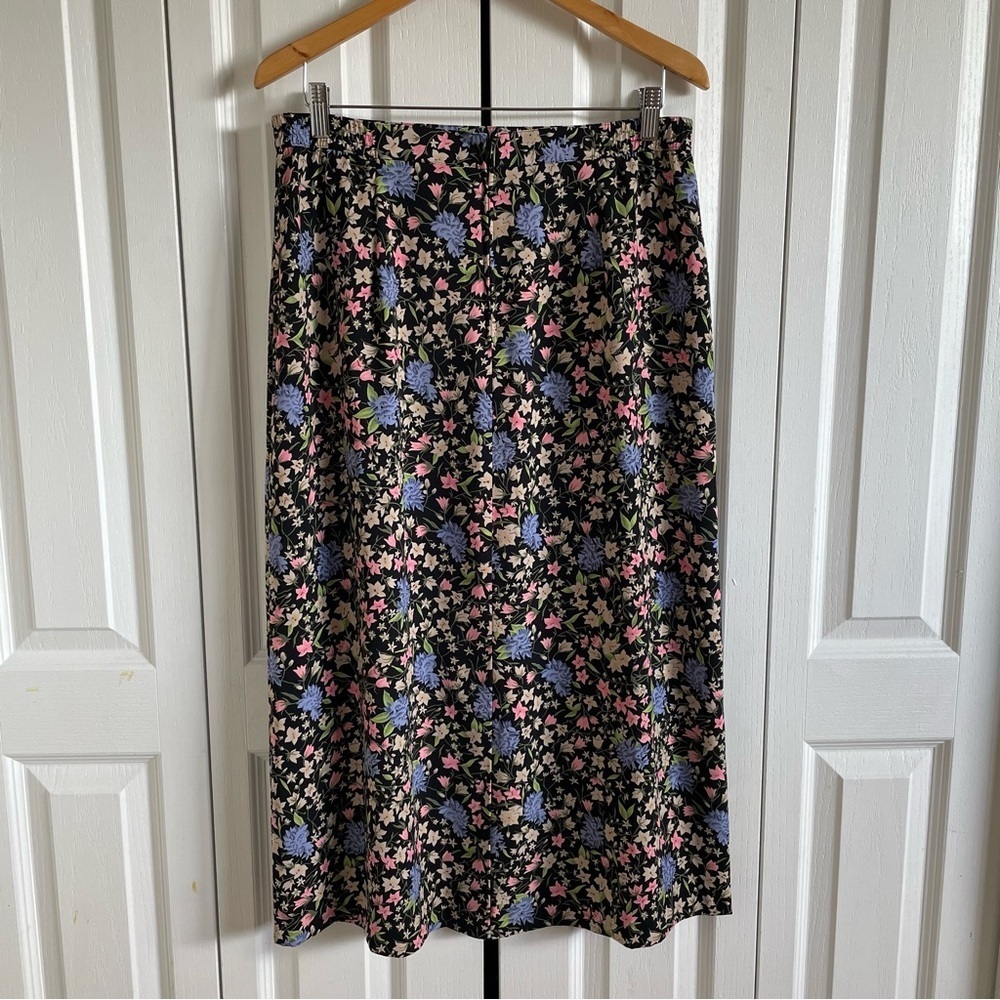 Sag Harbor Long Floral Skirt Women’s M Petite Boho Cottagecore Cabin Earthy EUC - Picture 5 of 13